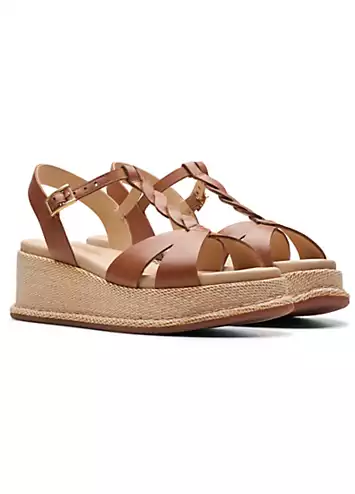 Clarks Tan Leather Kimmei Twist Sandals | Grattan