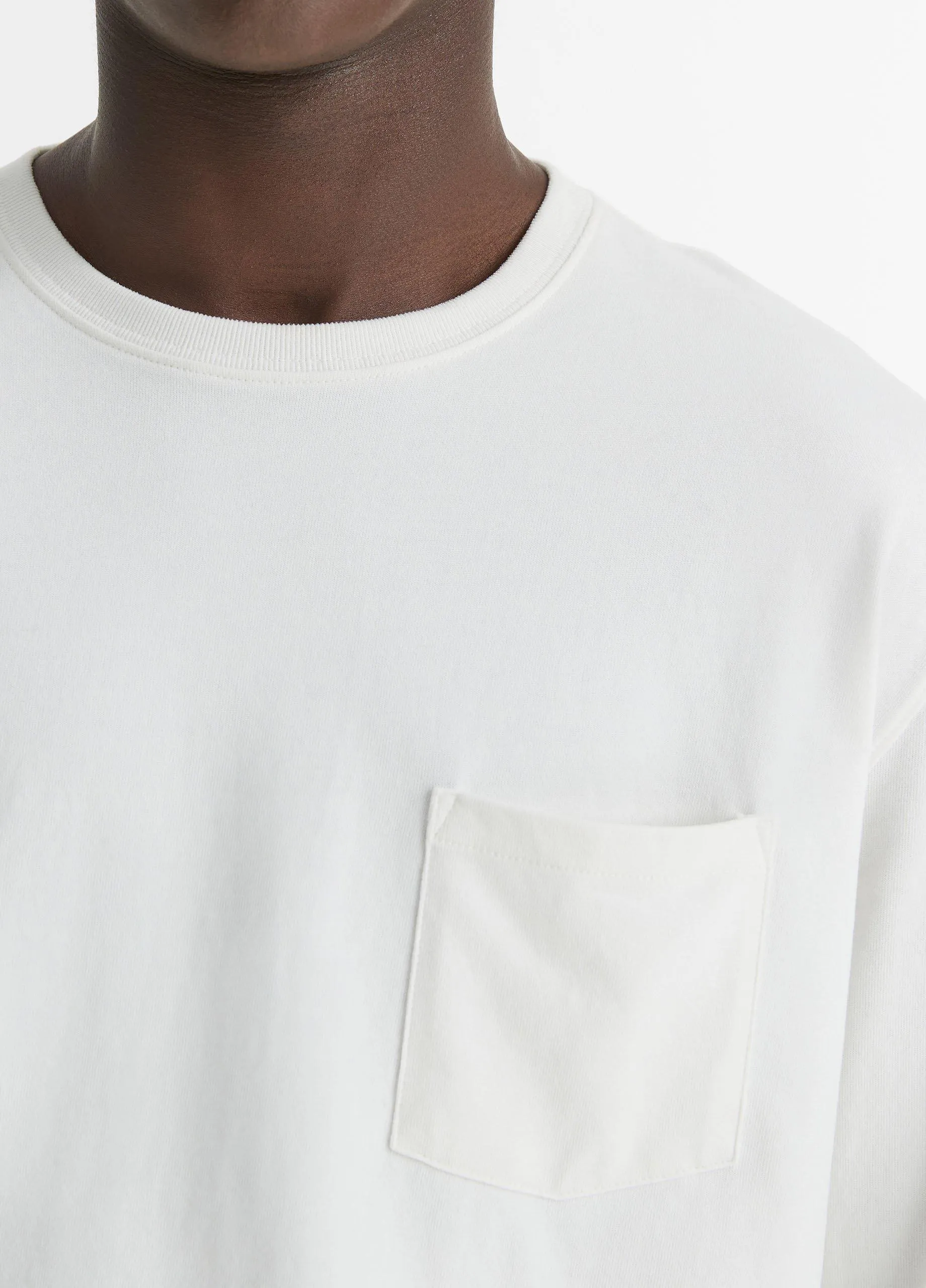Sueded Jersey Long-Sleeve Pocket T-Shirt